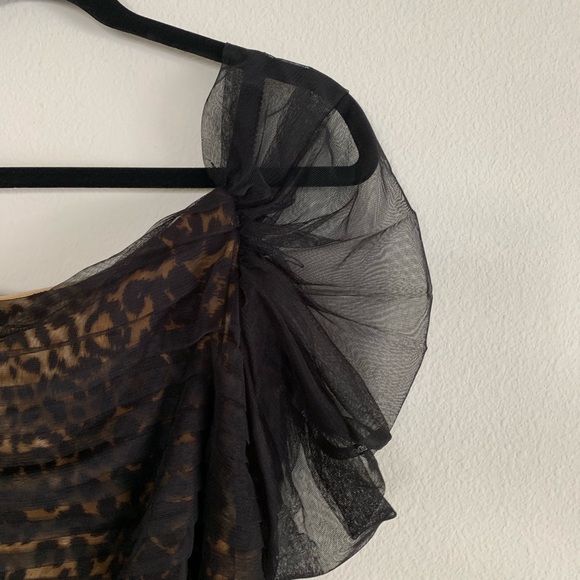 Tadashi Shoji Leopard Sheer Off the Shoulder Dress - Picture 4 of 6
